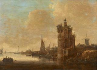 Jan van Goyen - Alter Turm an einem Flussufer