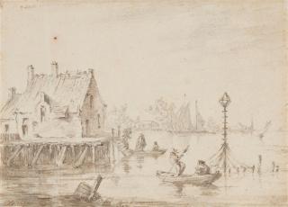 Jan van Goyen - Flusslandschaft mit einem Haus