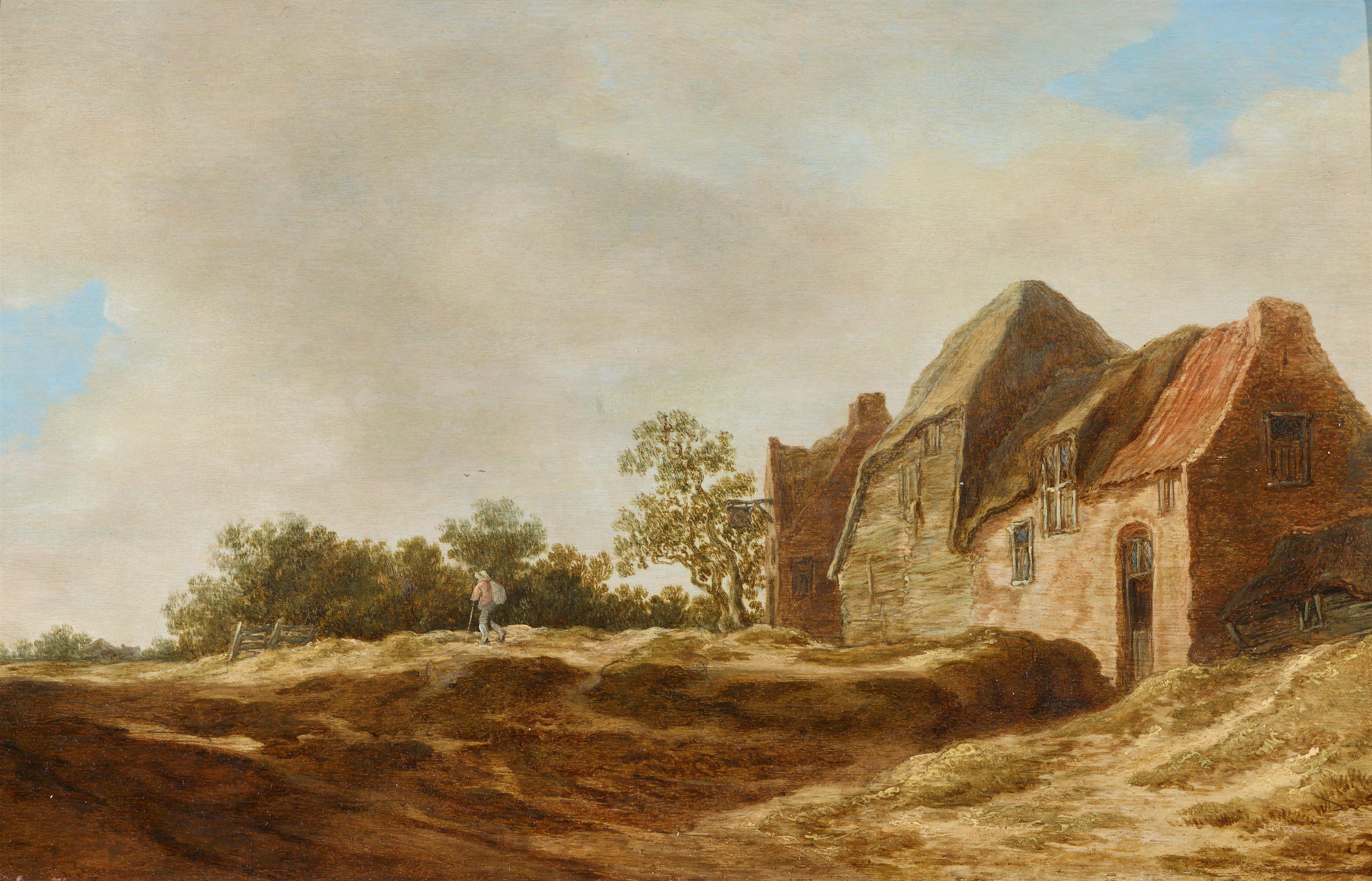 Jan van Goyen - Landschaft mit Gehöft und einem Wanderer