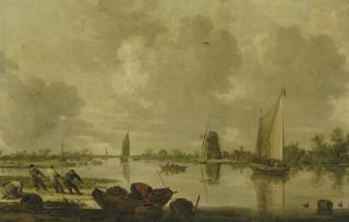 Jan van Goyen - River landscape with fishermen