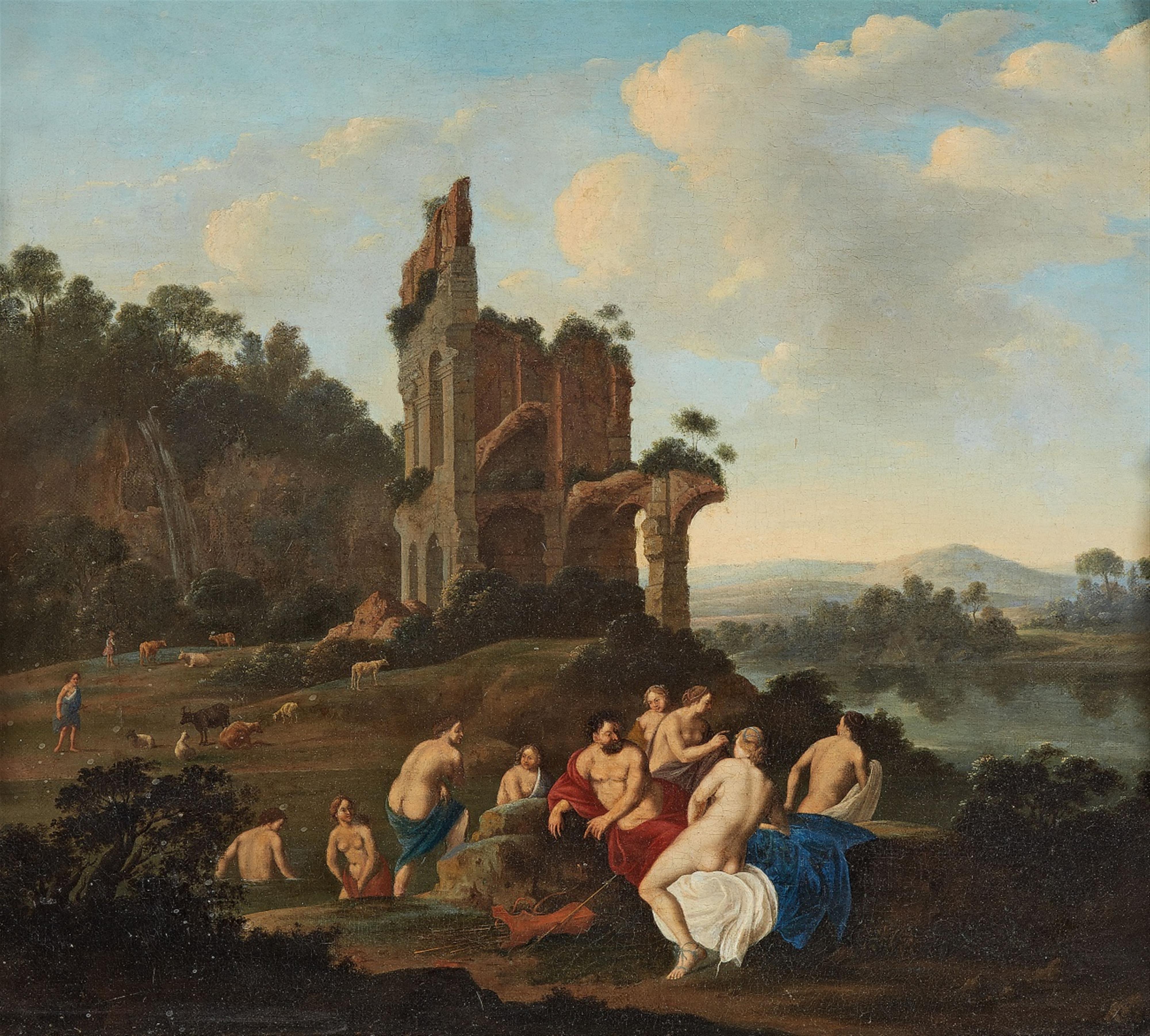 Jan van Haensbergen - Landschaft mit badenden Nymphen