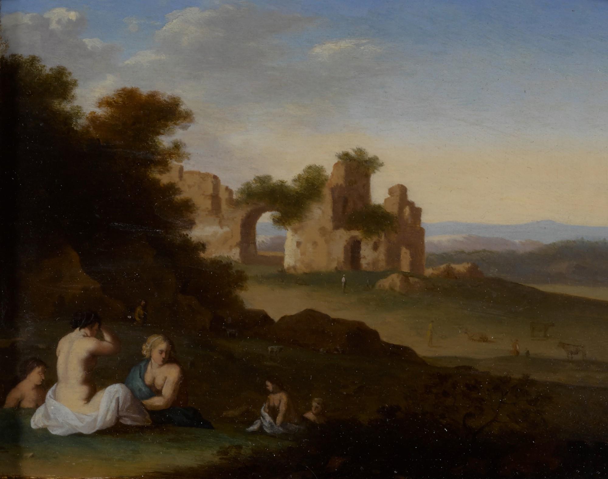 Jan van Haensbergen - Nymphs in a classical landscape
