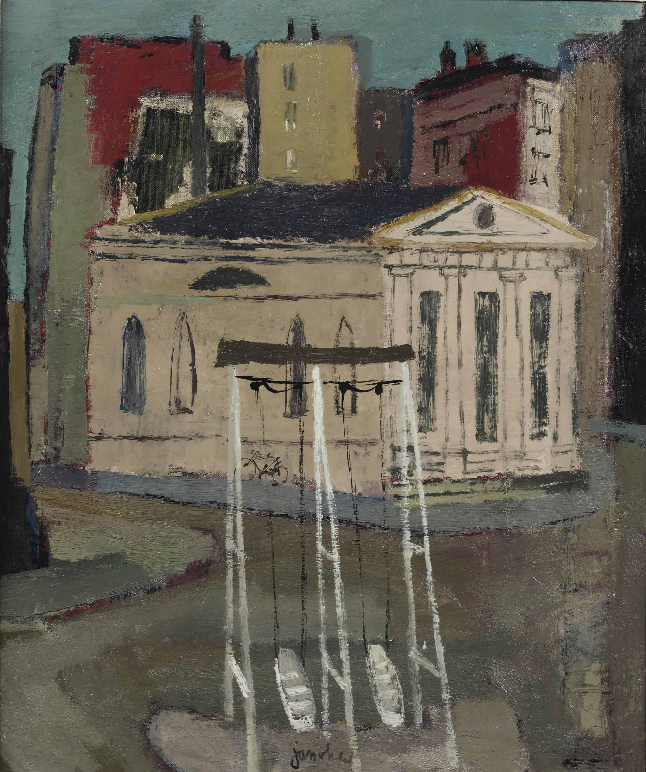Jan Van Heel - A city square with swings
