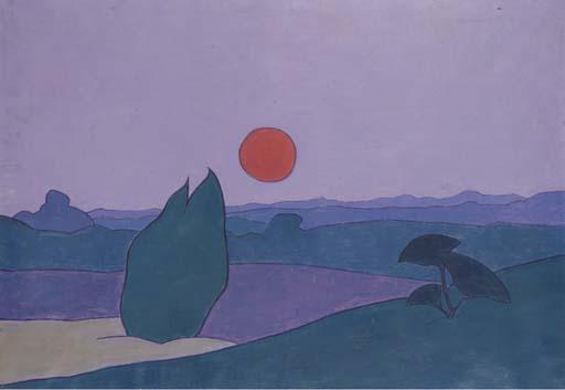 Jan van Herwijnen - Landscape at Sunset