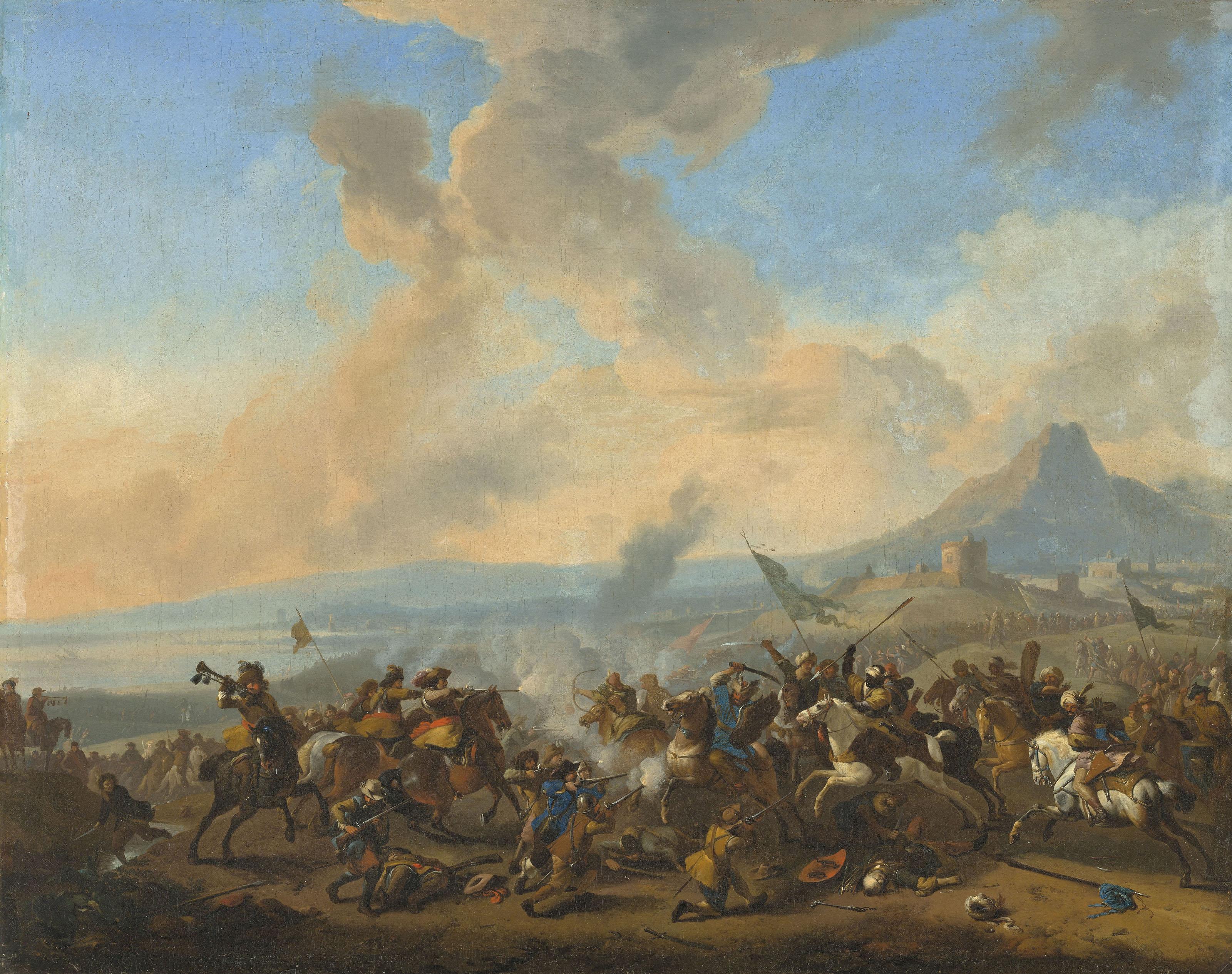 Jan Van Huchtenburg - A cavalry battle scene