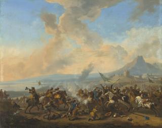 Jan Van Huchtenburg - A cavalry battle scene