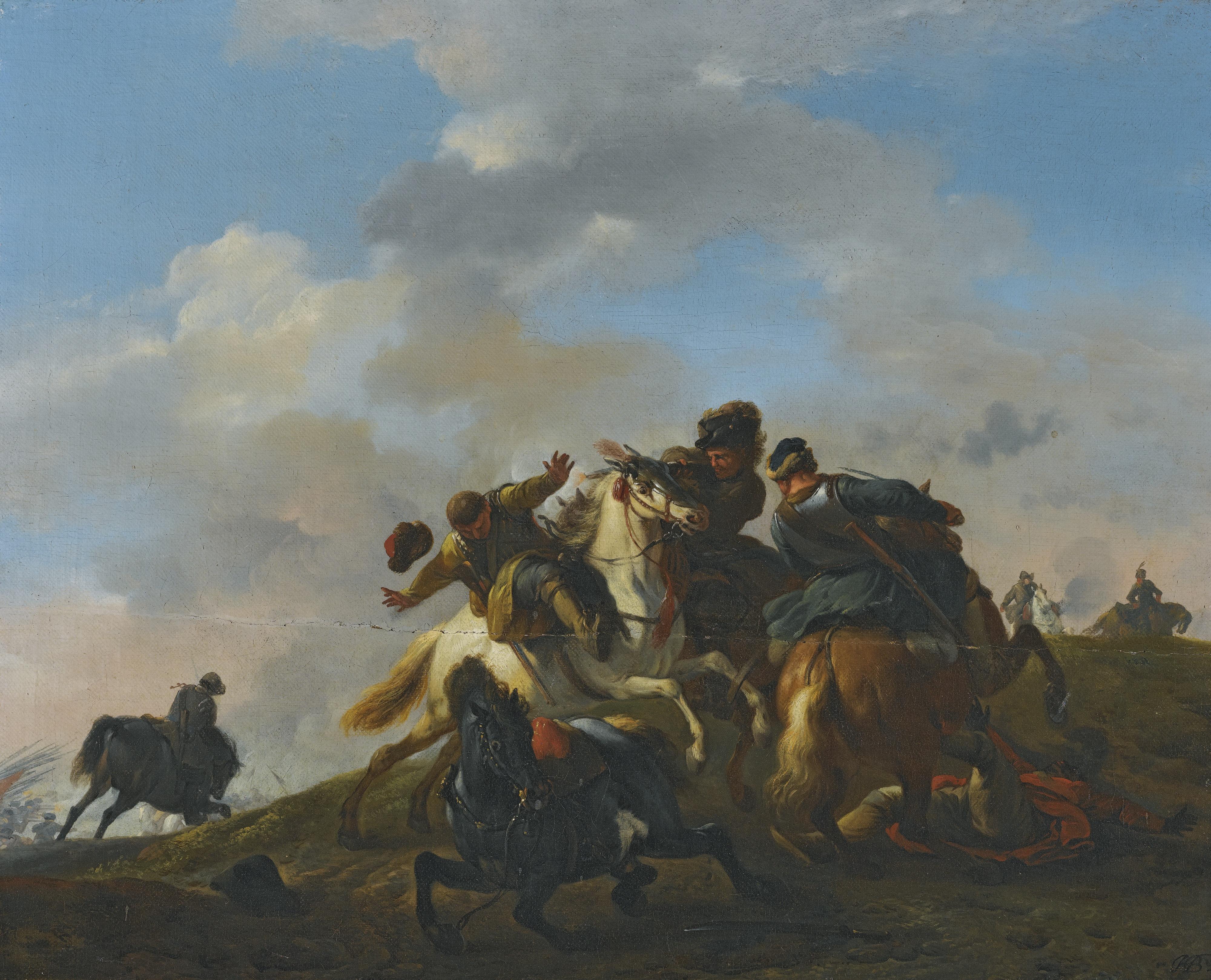 Jan Van Huchtenburg - A Cavalry Skirmish