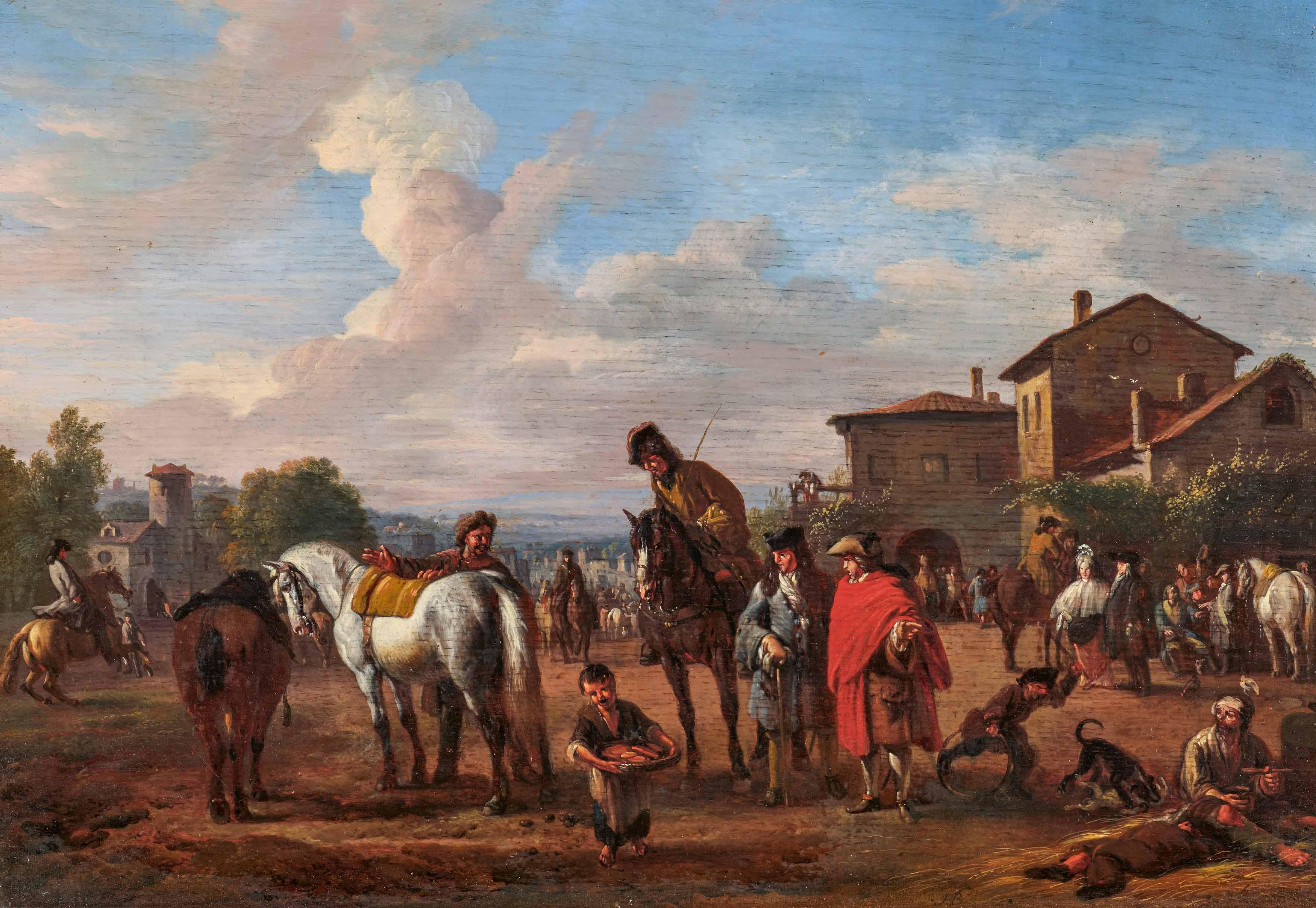 Jan Van Huchtenburg - Im Reiterlager.