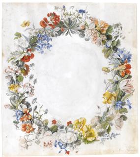 Jan Van Huysum - A Wreath Of Flowers