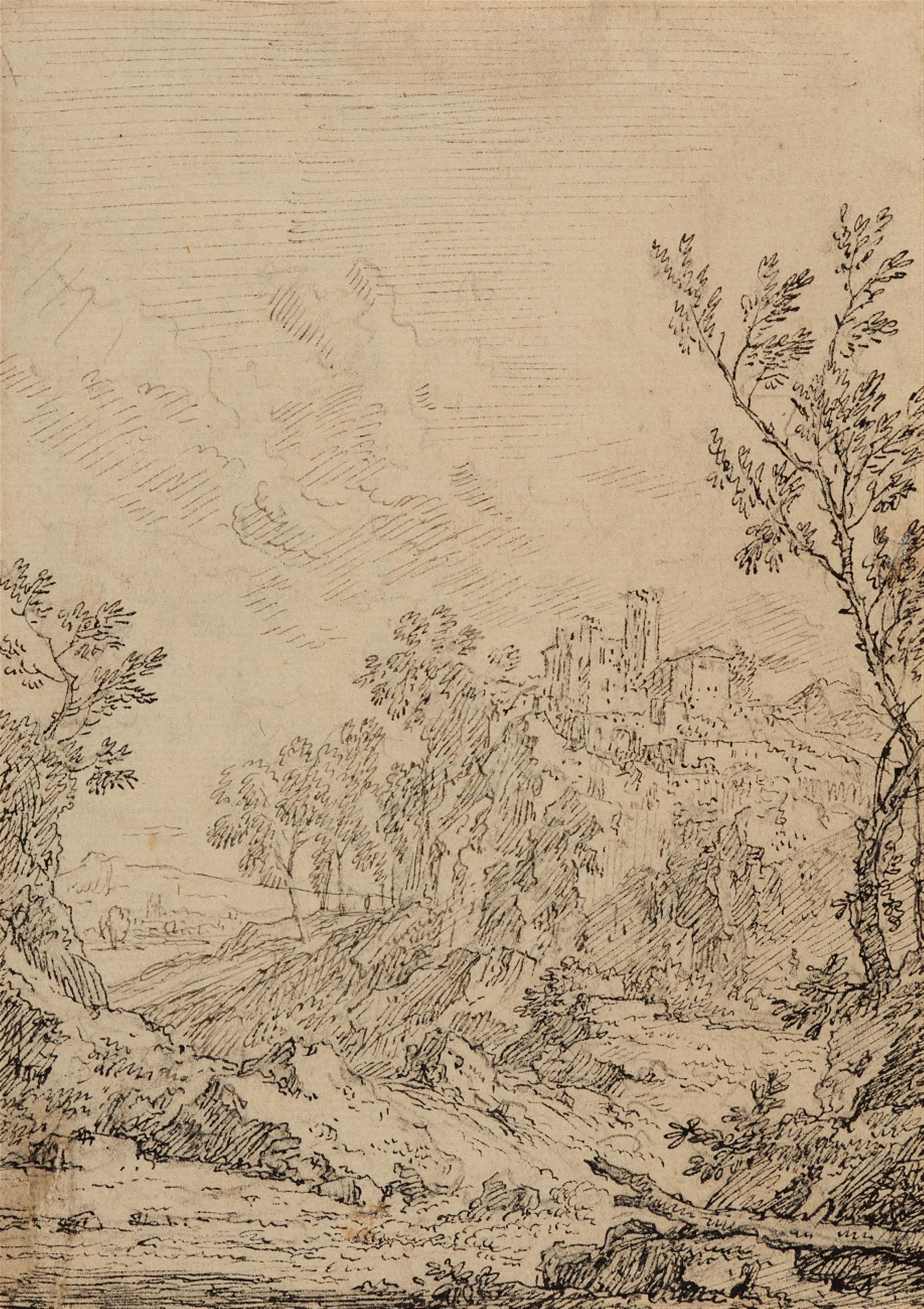 Jan van Huysum - Landschaft mit einer Burg