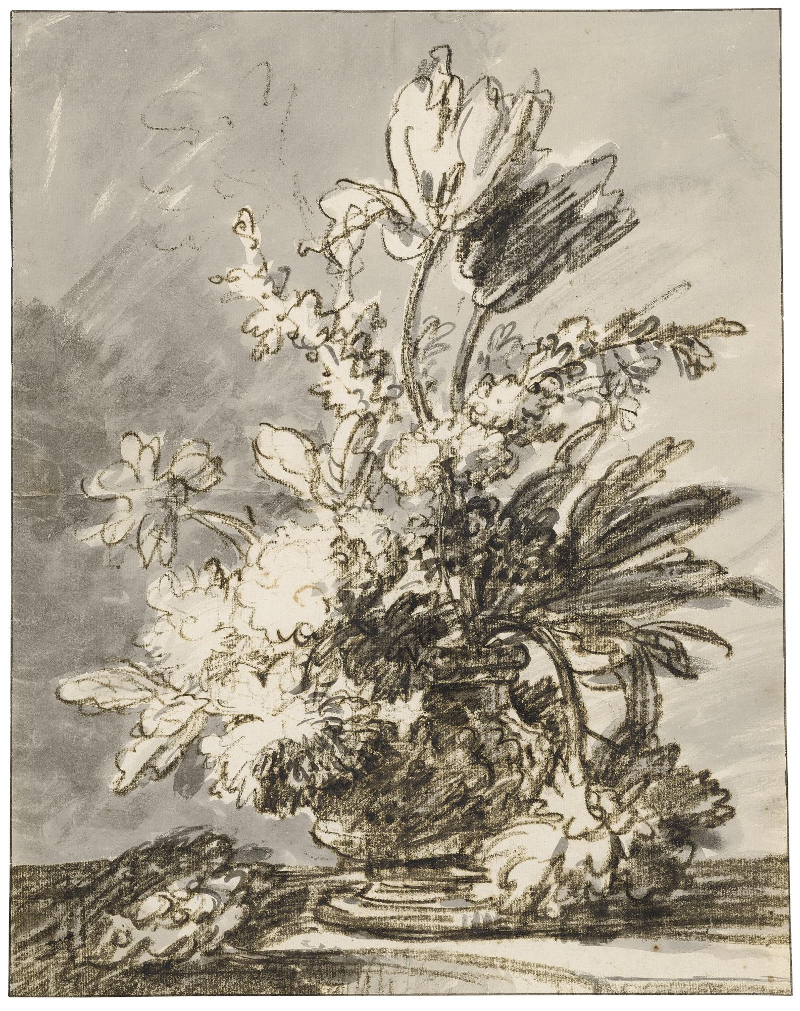 Jan Van Huysum - Study Of A Vase Of Flowers