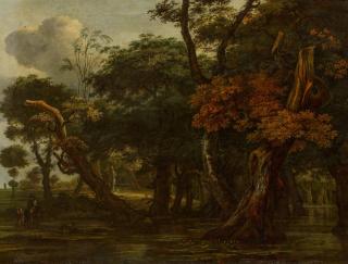 Jan Van Kessel - Flusslandschaft mit Figurenstaffage.