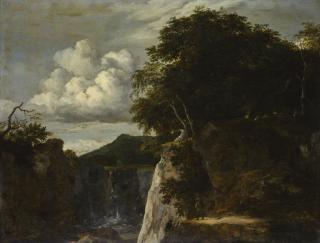 Jan van Kessel - Rocky Landscape With A River Gorge And Waterfall