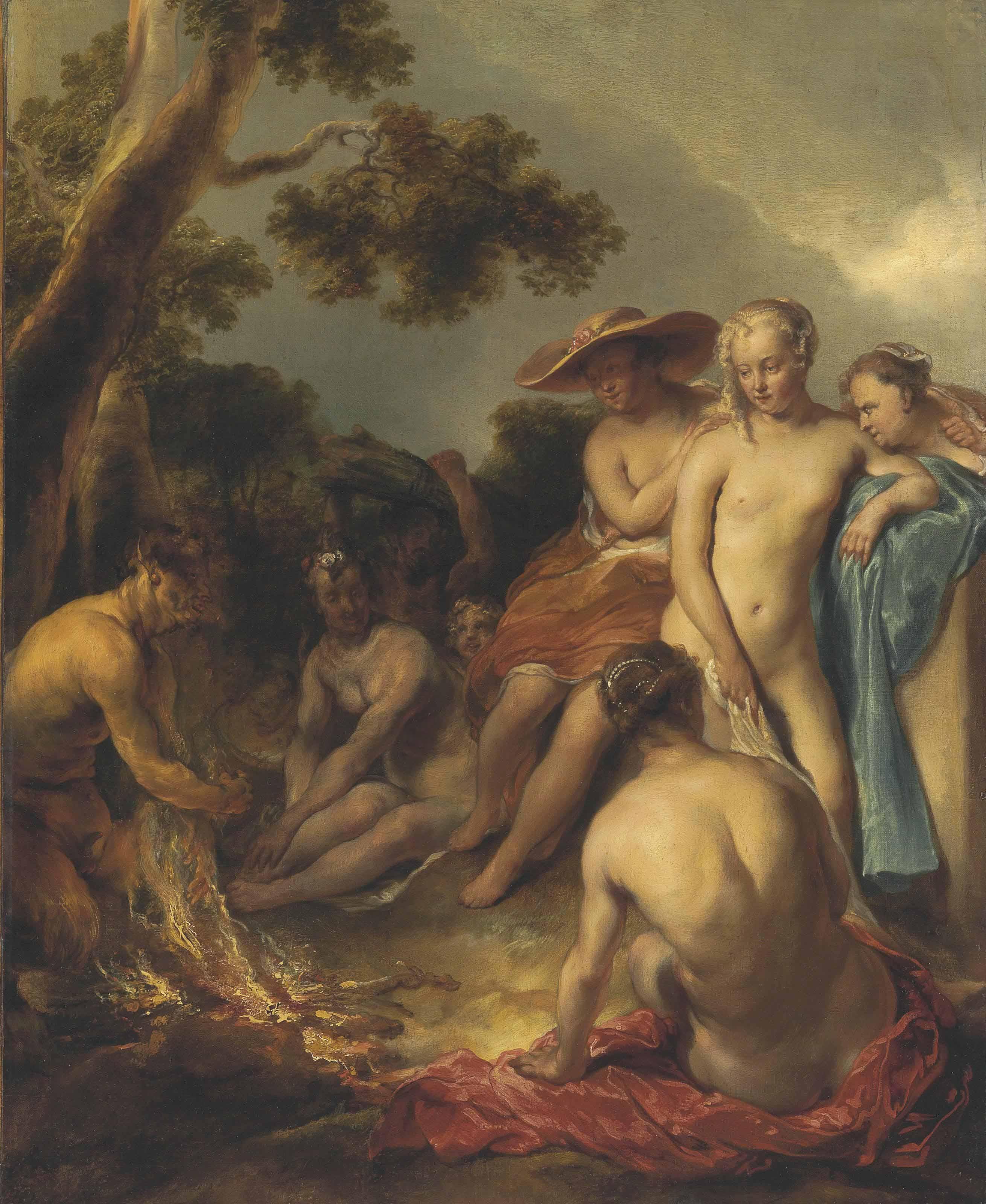 Jan Van Noordt - Nymphs and a Satyr