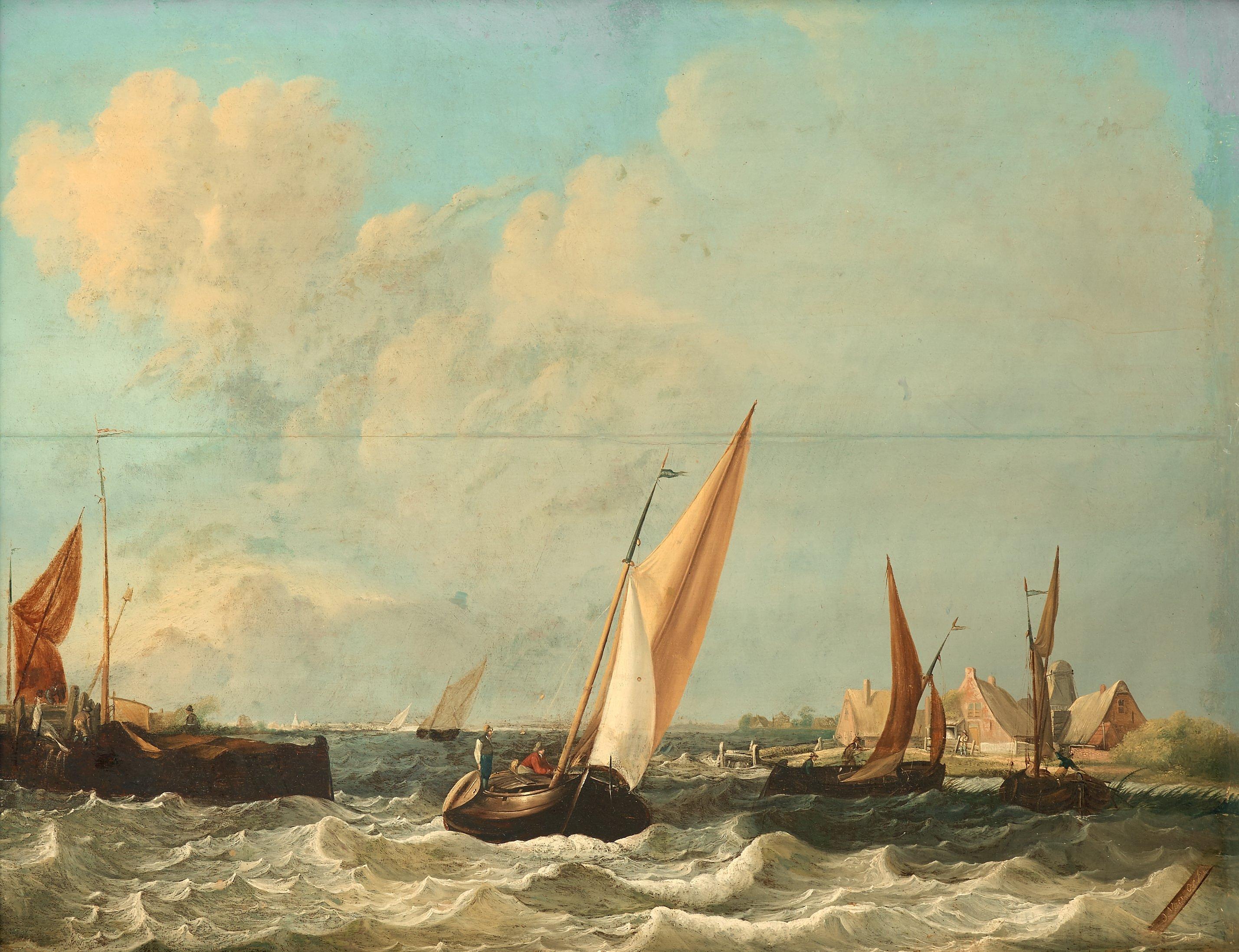 Jan van Os - Ships on the coast