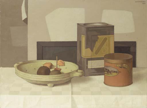 Jan Van Tongeren - Stilleven met rode bus