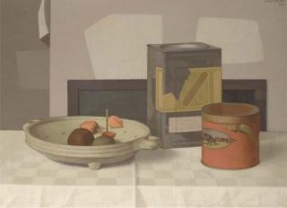 Jan Van Tongeren - Stilleven met rode bus