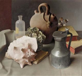 Jan van Tongeren - Stilleven met tinnen kan - Still life with pewter jar