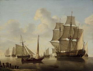 Jan Verbruggen - A Dutch Two-Decker And Other Ships In A Calm Sea