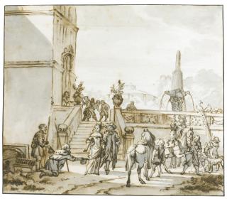 Jan Verkolje The Elder - An Elegant Couple About To Go Riding