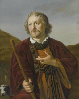 Jan Victors - A Shepherd With His Staff, His Herd Beyond