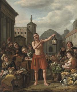 Jan Victors - Diogenes searching for an Honest Man