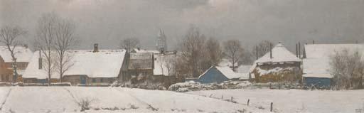 Jan Voerman Jun. - Winter te Laren: a village in winter