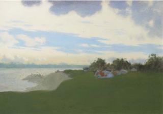 Jan Voerman Sen. - Cows resting along the banks of the river IJssel