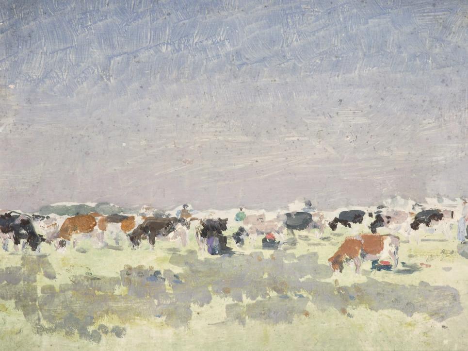 Jan Voerman Sen. - Milking the cows