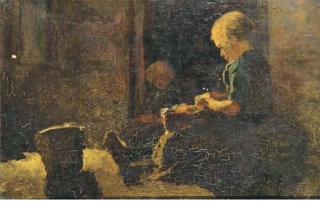 Jan Voerman Sen. - Peeling patatoes