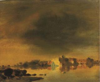 Jan Voerman Sen. - The IJsel at dusk