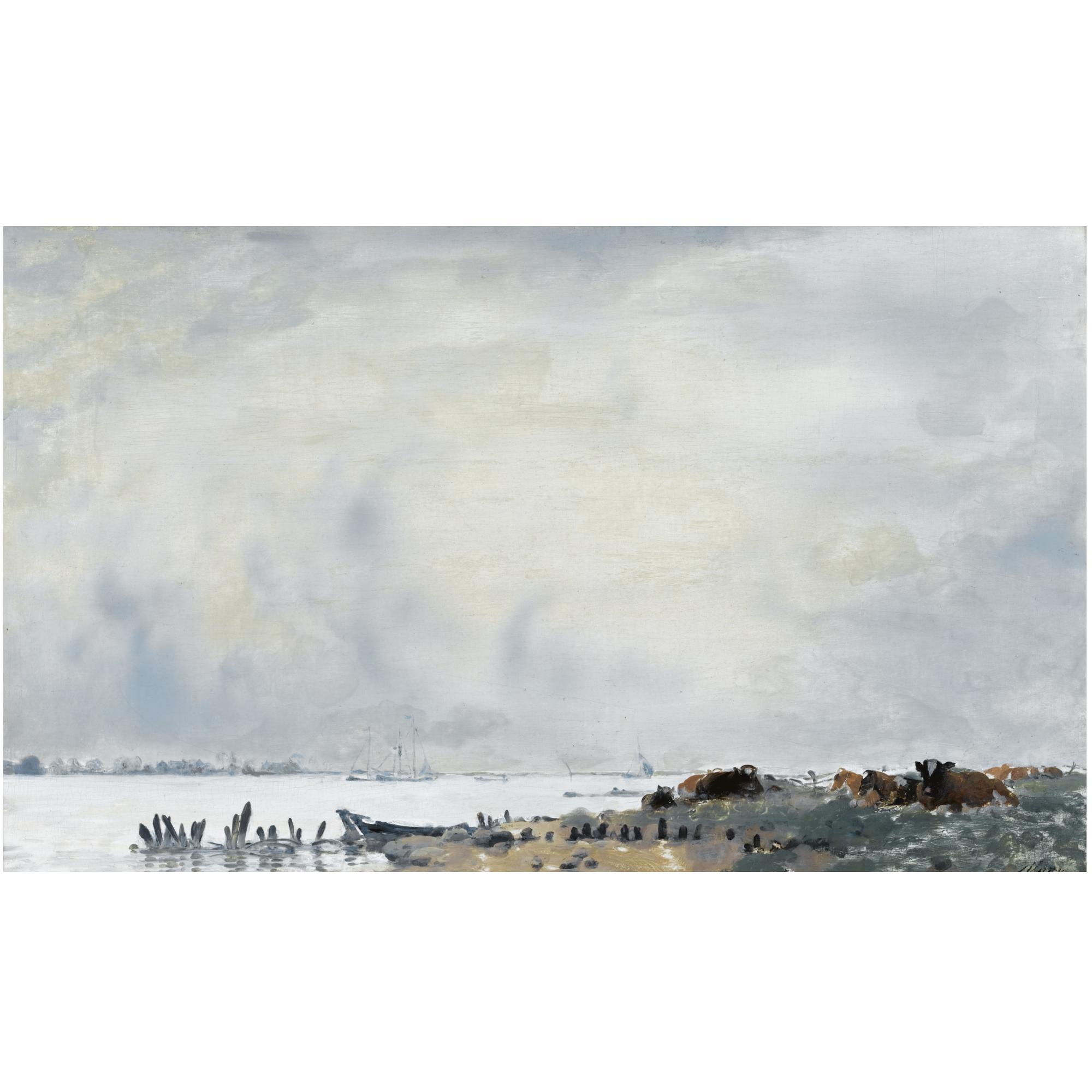 Jan Voerman sr. - Dutch A View Of The River Ijssel Near Hattem