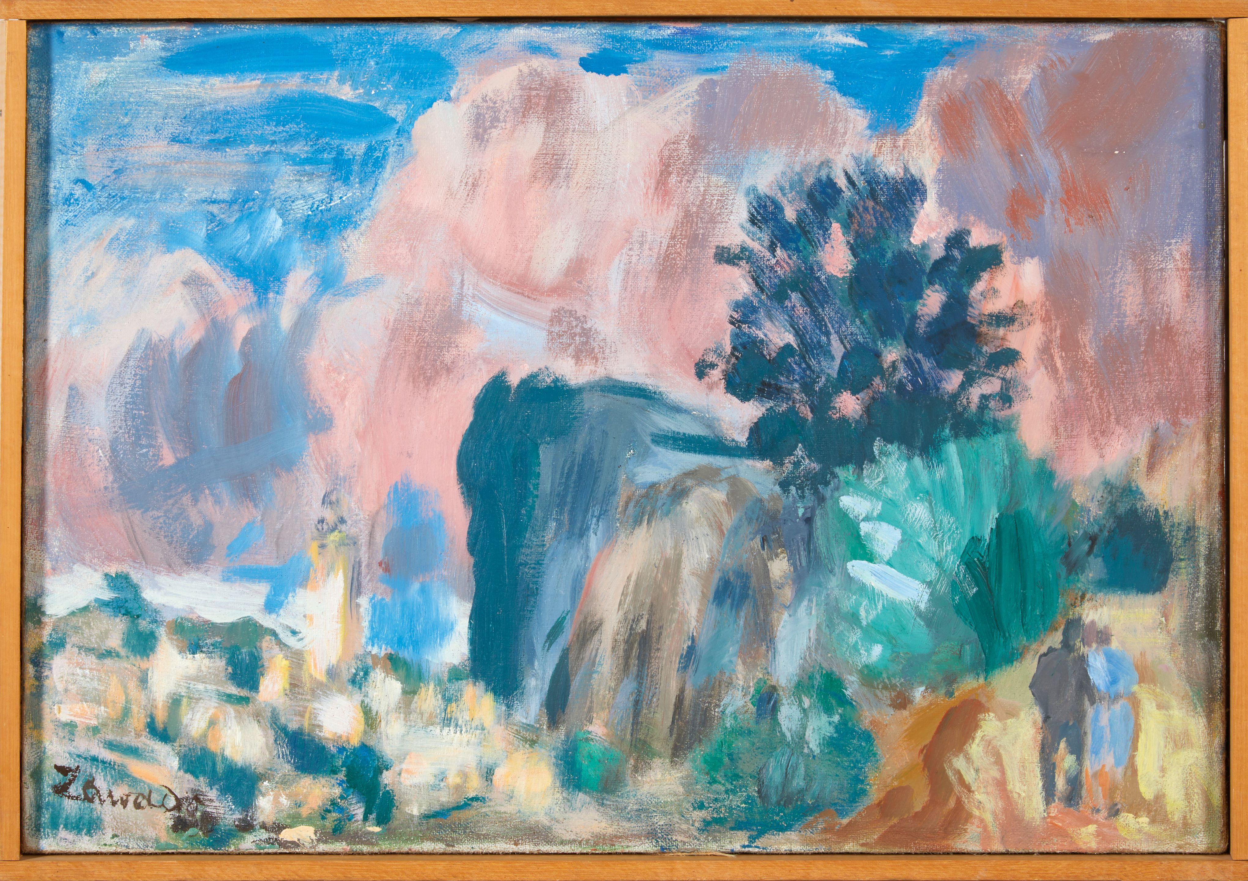 Jan Waclaw Zawadowski - Cloudwatching framed 40.25 x 57.5 x 4.5 cm (15 4/5 x 22 3/5 x 1 4/5 in).