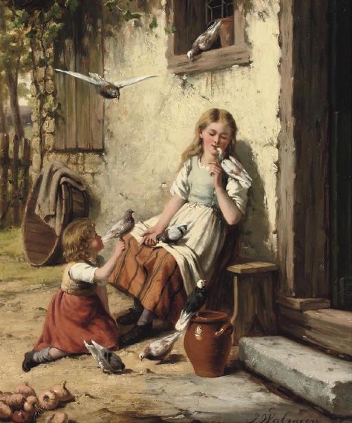 Jan Walraven - Feeding the pigeons