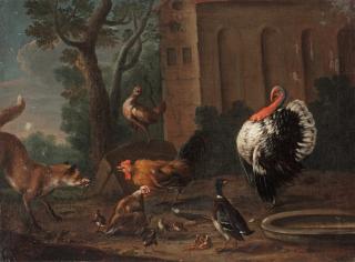 Jan Weenix - A fox in the henhouse
