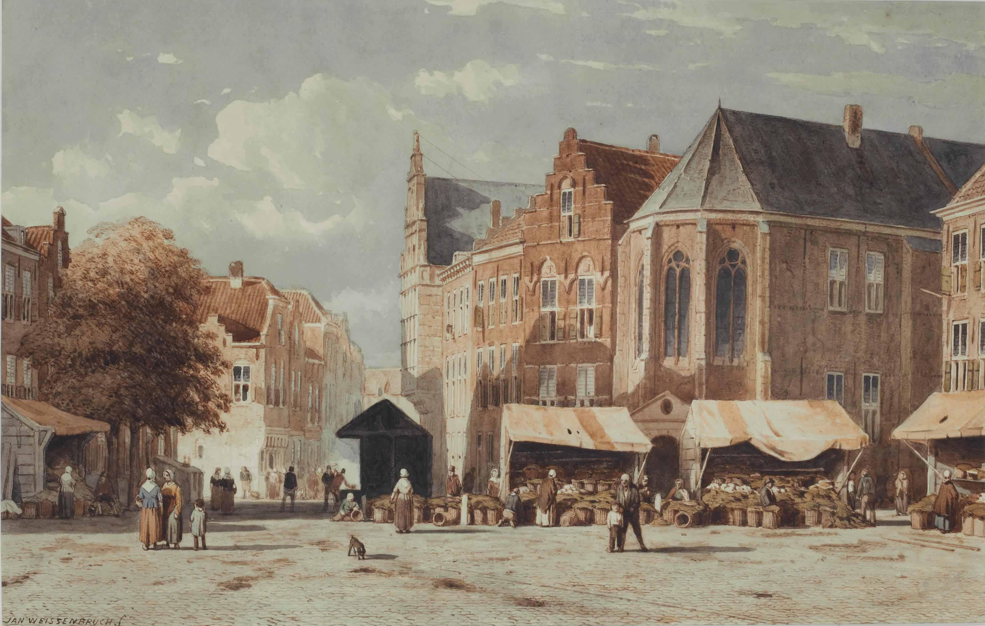 Jan Weissenbruch - The Groenmarkt, The Hague