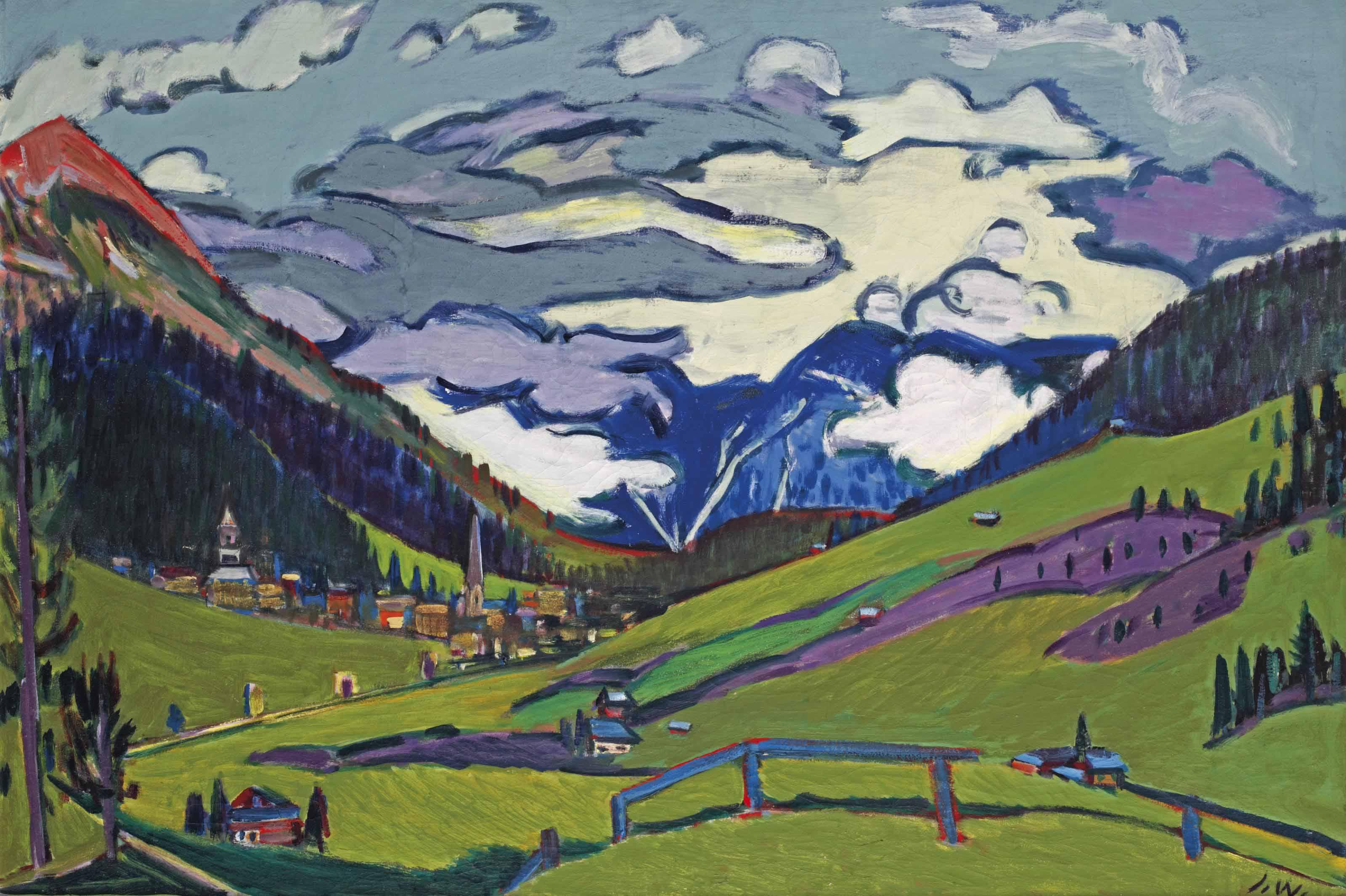 Jan Wiegers - Gezicht op Davos