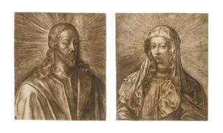 Jan Wierix - Two Bust Length Studies Depicting: A) Christ B) The Virgin