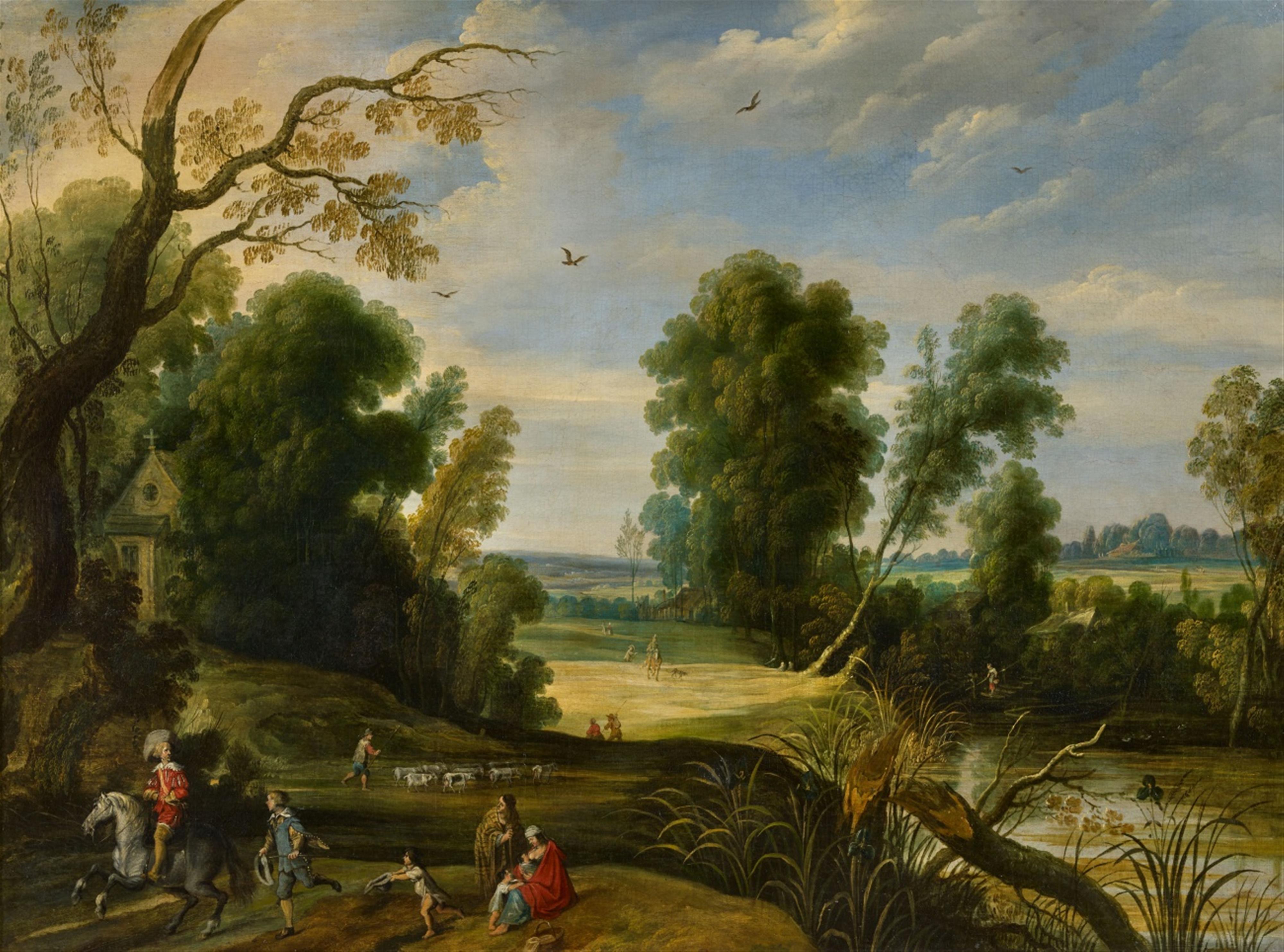 Jan Wildens - Weite Landschaft mit Hirten und einem Reiter