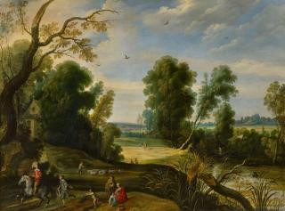 Jan Wildens - Weite Landschaft mit Hirten und einem Reiter