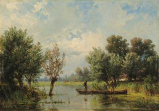 Jan Willem Van Borselen - A river landscape