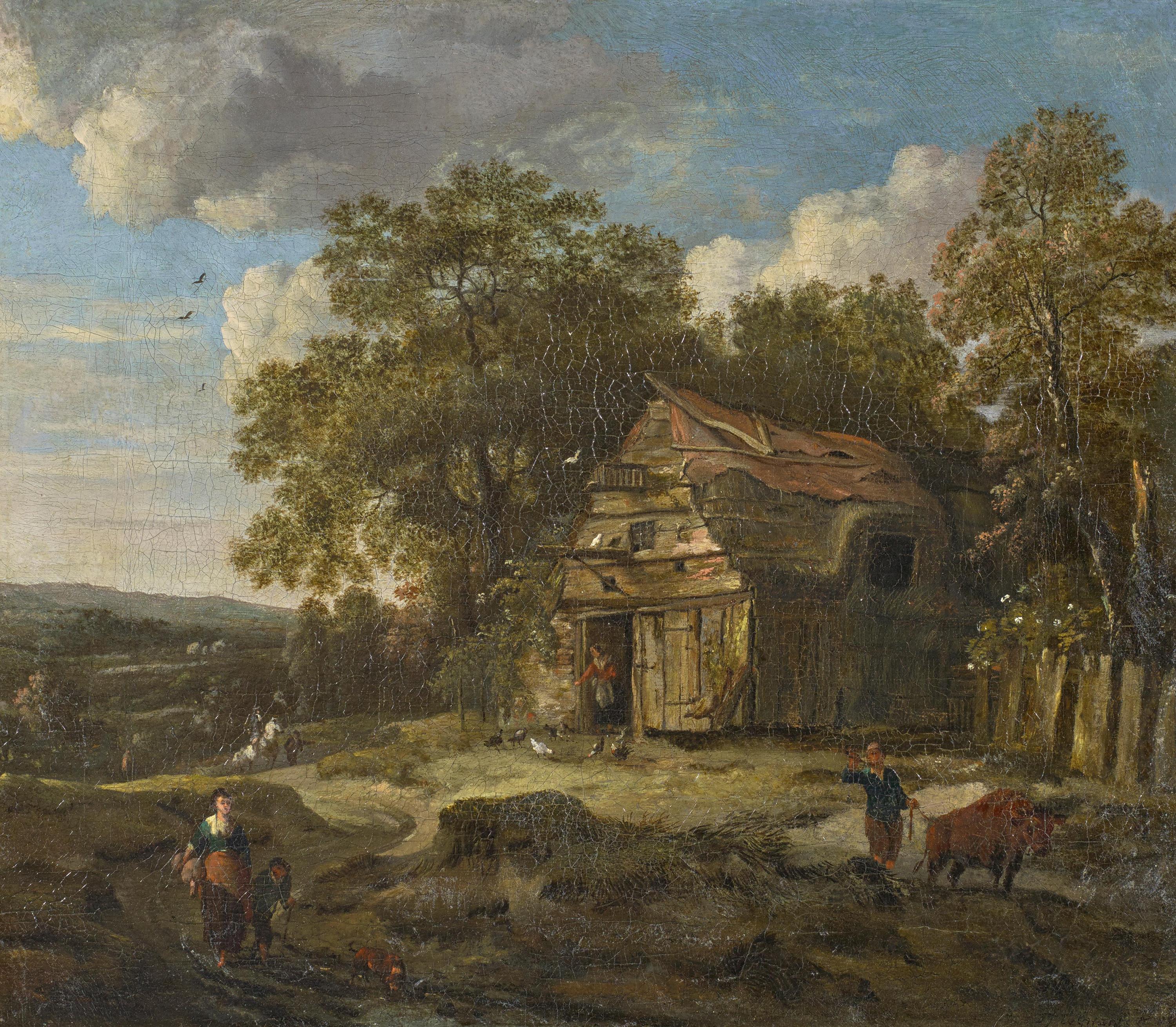 Jan Wynants - Kate in waldiger Landschaft mit Figurenstaffage.