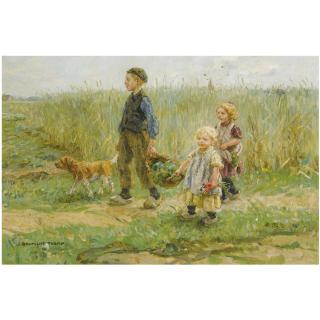 Jan Zoetelief Tromp - Children Strolling In The Fields
