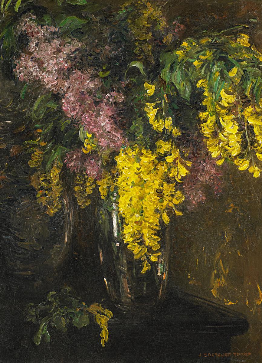 Jan Zoetelief Tromp - Stillleben mit Goldregen und Flieder.