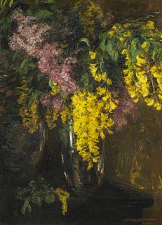 Jan Zoetelief Tromp - Stillleben mit Goldregen und Flieder.