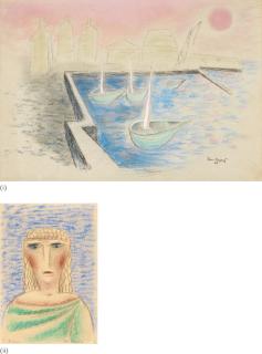 Jan Zrzavý - Czech boats In The Harbour & Diana (Two Works)