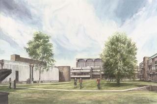 Jane Carpanini, R.W.S., R.W.A. - Churchill College, Hall and Library