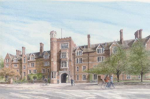 Jane Carpanini, R.W.S., R.W.A. - Selwyn College, The view across Grange Road