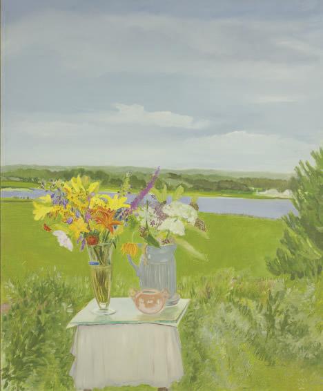 Jane Freilicher - Lizzie\'s Flowers in a Landscape