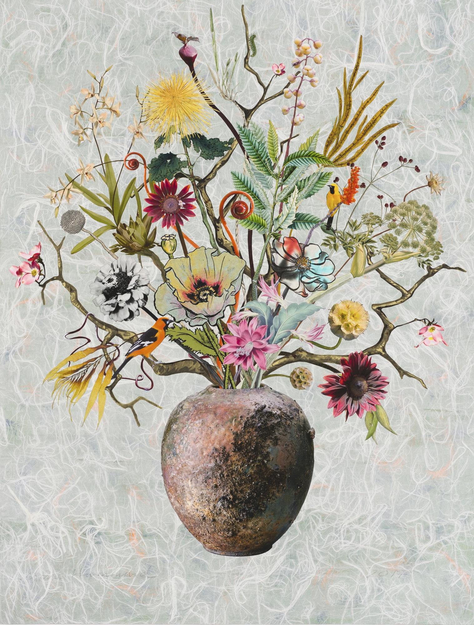 Jane Hammond - Malcolm Wright Vase With Dogwood, Ocotillo And Orioles